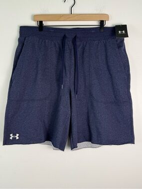 Under Armour Men's Hustle Fleece Dark Navy Athletic Drawstring Shorts